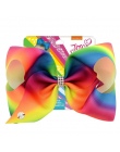 1 kawałek 8 "JoJo Klip Duży Rainbow Unicorn Bow-knot Drukuj Ryps Wstążka Włosy Łuki Z Klipsem Dzieci ręcznie robione Ozdoby Do W