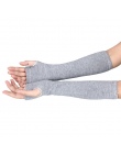 Winter Glove Nadgarstek Ręka Ręka Czarne rękawiczki Długie Rękawiczki Bez Palców Z Dzianiny Cieplej Mitten
