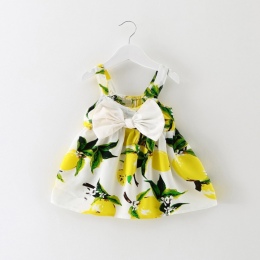 Trendy sundress dla niemowląt noworodka dziewczynka little dress lemon 1st urodziny strój lato boho kids party wakacje kostium v