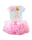 Słodki Różowy My Little Girl Pierwsza 1st Birthday Party Dress Tutu Ciasto Smash Stroje Sukienka dla Niemowląt Baby Girl Chrzest