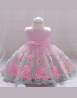 2018 vintage Baby Girl Dress Chrzest Chrzest Sukienki dla Dziewczynek 1st rok urodziny wesele odzież dla niemowląt bébés
