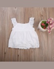 Newborn Maluch Dzieci Dziewczynek Bawełniana Sukienka dla Niemowląt Romper Kombinezon Body Stroje Casual Bez Rękawów Biały Letni
