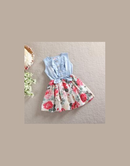 BibiCola Lato Dziewczynek Ubierać Berbeć Dziewczyny Denim Sukienki odzież Dla Dzieci Princess Dress sukienka niemowlę dziewczynk