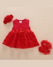 Lato New Born Baby Dziewczyny ubrania Róży kwiat sukienka 1-2years Party Dress Buty Zestaw Odzież Dla Dzieci Sukienki dla Dziewc