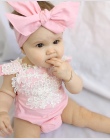 2 SZTUK Super Śliczny Różowy Romper dla dziecka dziewczyny Newborn Baby Girl Sunsuit Pajacyki Kombinezon Koronki Kwiatowy Ubrani