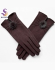 [BYSIFA] kobiety Norek piłka Projekt Zimowe Rękawiczki Damskie Rękawiczki Wełniane Mody Otwarcie New Trendy Eleganckie Miękkie C