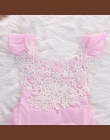 Newborn Baby Dziewczyny Floral Lace Najnowszy Moda O-Neck Sunsuit Pajacyki Odzież Kombinezon Stroje 0-18 M