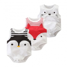 Lato 2018 Bez Rękawów Body New Born Baby Girl Śliczne Bawełniane Penguin Style Kombinezon Dla Baby Boy Ubrania Ubrania Dla Dziec