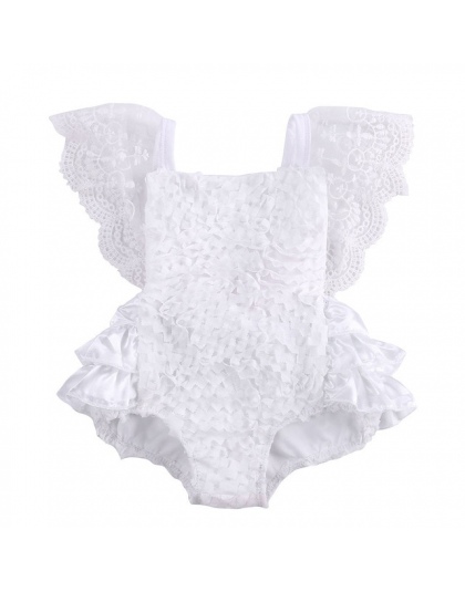 Baby Girl Ubrania Sunsuit Stroje Piękne Białe Koronki Koronki Kwiatowy Body Dla Bobasów 0-18 Miesięcy dla Birthday Party body