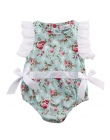 Śliczne Outfits Newborn Baby Dziewczyny Koronki Kwiatowy Kombinezon One-Pieces Ubrania 0-24 M