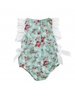 Śliczne Outfits Newborn Baby Dziewczyny Koronki Kwiatowy Kombinezon One-Pieces Ubrania 0-24 M