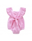 Różowy Księżniczka Maluch Niemowlę Newborn Baby Girl Ubrania Romper Kombinezon Striped Stroje Sunsuit 0-18 M