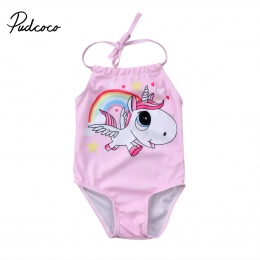 2018 Brand New Maluch Niemowlę Newborn Baby Dziewczyny Śliczne Unicorn Bikini Stroje Kąpielowe Strój Kąpielowy Kostiumy Kąpielow