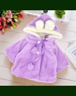 Dziewczynek odzież dla niemowląt bébés Koral aksamitu kaptur odzieży zimowe ubrania dla dzieci outwears cute noworodka ubrania k