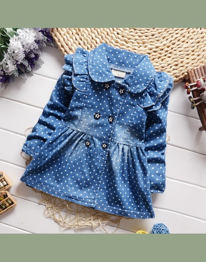 BibiCola Dzieci odzież dżinsowa płaszcz dla dziewczynek kurtki jesień i wiosna znosić ubrania dla dzieci baby girl top stroje
