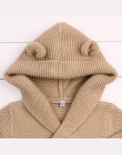 Baby Boy Knitting Cardigan 2018 Zima Ciepłe Noworodka Swetry Moda Długim Rękawem Z Kapturem Płaszcz Kurtka Odzież Dla Dzieci Str