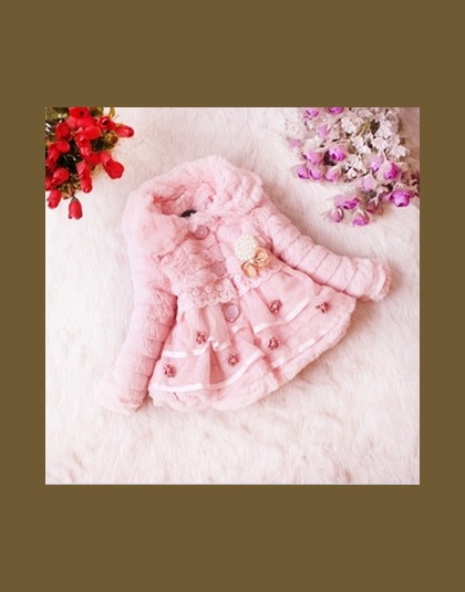 Darmowa Dostawa marka odzież dziecięca dziewczyny zima 2018 kobiet dziecko o-neck płaszcz odzieży dziecko dziewczynka koronki ub