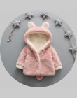 Newborn Baby Dziewczyny Ubrania Zimowe Kurtki Ciepłe Futerko Kurtka Polarowa Płaszcz Dzieci Ucha Królika Z Kapturem Odzieży Wier
