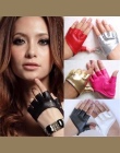 1 para Moda Rękawice Half Finger PU Skórzane Ladys Fingerless Jazdy Pokaż Akcesoria Taneczne guantes mujer