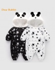 Wiosna Zima Panda Baby Pajacyki Kombinezony Bodysuit Ubrania Kombinezon Noworodka Dziewczynka Chłopiec Kaczki Dół Snowsuit Dziec