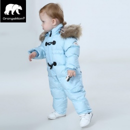 Orangemom kombinezon dzieci zima dziecko snowsuit + charakter futra, 90% kaczki dół kurtki dla dziewczynek płaszcze Zimowe Park 