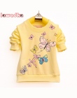 Lawadka Dziewczynek T-shirt Piękny Motyl Zespół Sportowy Z Długim Rękawem Koszulki dla Dziewczynek Bawełniane Ubrania Dla Dzieci