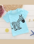 FHADST Moda Dla Dzieci 0-2 lat Chłopcy T shirt Z Krótkim Rękawem Niebieski zebra Casual tees Charakter Cute Animal Nowe Fajne Ba