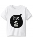 Dzieci 1 2 3 4 Rok Urodziny T-shirty Party Costume Czarny biała Koszula Chłopcy Dziewczyny Odzież Dla Dzieci Lato Fajne Streetwe