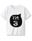 Dzieci 1 2 3 4 Rok Urodziny T-shirty Party Costume Czarny biała Koszula Chłopcy Dziewczyny Odzież Dla Dzieci Lato Fajne Streetwe