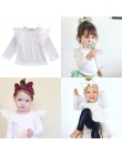 Bawełna noworodka Ubrania dla dzieci z długim rękawem jesień Niemowląt Dzieci Dziewczynka Koronki Ramię Koszulki Topy Outfit