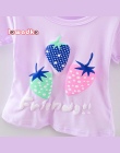 Nowe Sportowe Dla Dzieci Dziewczyny Chłopcy koszulka Z Krótkim Rękawem Strawberry Wzór koszulki dla Dziewczynek Bawełniane Ubran