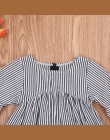 Dziecko Dzieci Dziewczyna Niemowlę przednia krótki powrót długi T-shirt W Paski Głośnik rękawem Bawełniane T-shirty Ubrania Stro