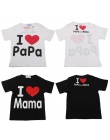 Koszulka dla niemowląt Baby Girl Odzież Letnia Krótkim Rękawem Kocham Mama i Papa Rodziny T-shirt Topy Szczęście Miłość Dziecko 