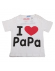 Koszulka dla niemowląt Baby Girl Odzież Letnia Krótkim Rękawem Kocham Mama i Papa Rodziny T-shirt Topy Szczęście Miłość Dziecko 