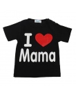 Boys Baby Dziewczyny T-shirty I Love Mama i Tata Wzór Bluzki Lato Krótki Rękaw Koszulkę