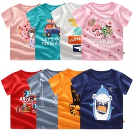 2018 Nowe Dziewczyny Boys Baby T-shirt Lato Trójniki T-Shirt Krótki Rękaw Bawełna Niemowlę Noworodka Ubrania Dla Dzieci Cartoon 