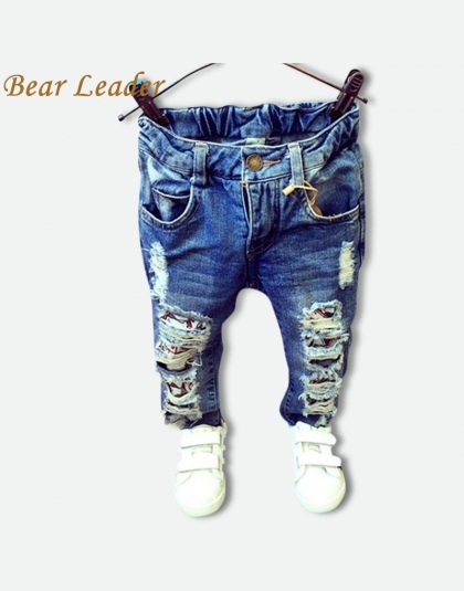 Miś Lider Dzieci Uszkodzony Otwór Spodnie Spodnie 2018 Boys Baby Dziewczyny Jeans Marka Moda Jesień 2-7Y Dzieci Spodnie Ubrania