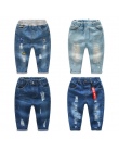 2018 Moda Marka Chłopcy baby boy ciepłe Jeans infantil dla Wiosna Jesień dzieci Spodnie Jeansowe Dzieci Dark Blue Zaprojektowane
