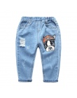 2018 Moda Marka Chłopcy baby boy ciepłe Jeans infantil dla Wiosna Jesień dzieci Spodnie Jeansowe Dzieci Dark Blue Zaprojektowane