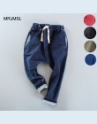 MRJMSL dzieci Wiosna Jesień Ubrania Dziewczyny spodnie dzieci harem spodnie dla chłopców denim jeans spodnie pięć kolorów 2018