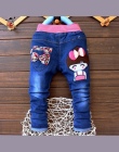 Wiosna Autnmn Dzieci Spodnie Chłopców Cute Cartoon Haftowane Dżinsy Spodnie Outfits Dzieci Spodnie Rekreacyjne Chłopcy Dziewczęt