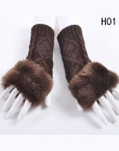 18 Style Imitacja futra królika kobiet rękawiczki bez palców rękawiczki Dziania Wełny Nadgarstka rękawice miękkie Rękawiczki Zim
