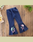 WeLaken Dziewczyny Denim Spodnie Kwiatowy Print Jeans 2018 New Arrival Odzieży Dla Dzieci Moda Dla Dzieci Spodnie Na Co Dzień Dz