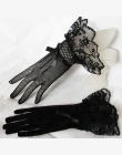 1 Para Hot Sprzedaż Czarny Biały Kolor Koronki Kabaretki Rękawice guantes Rękawiczki Koronkowe Rękawiczki Palcach Dla Partii muj