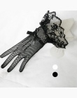 1 Para Hot Sprzedaż Czarny Biały Kolor Koronki Kabaretki Rękawice guantes Rękawiczki Koronkowe Rękawiczki Palcach Dla Partii muj