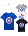 Yilaku Chłopcy T shirt Letnie Ubrania Kapitan Ameryka Topy Dzieci Koszulki Dla 1 ~ 11 Y Chłopiec Cartoon Topy Tees dzieci Odzież