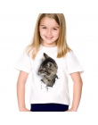 2017 moda lato słodkie dzieci odzież dla dzieci marki dziewczyna z krótkim rękawem druku 3d kot koszulki topy ubrania dla dzieci