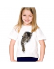 2017 moda lato słodkie dzieci odzież dla dzieci marki dziewczyna z krótkim rękawem druku 3d kot koszulki topy ubrania dla dzieci