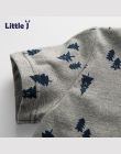 Little J Chłopcy Szary Drzewo Bawełna T Koszula Dzieci Marki projekt Cartoon Koszulki Brat Baby Boy Krótki Rękaw, Dekolt Góry od