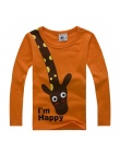 GORĄCA SPRZEDAŻ NOWE 2018 Długim Rękawem Żyrafa jestem Szczęśliwy Dla Dzieci Chłopcy Koszulka Z Długim Rękawem Top Odzież casual